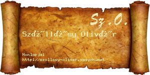Szőllősy Olivér névjegykártya